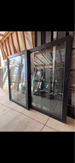 Large Black sliding Glass Windows – 84x70-OX
