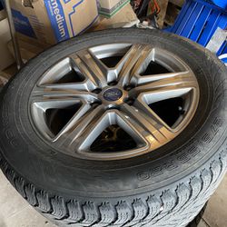20” Ford Rims With Snow Tires