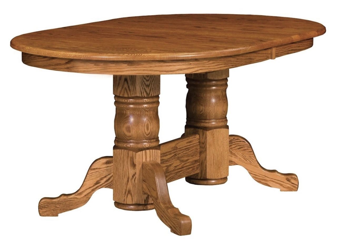 Traditional extendable oval large dining table solid oak L71”~L84”*W48”*H30”(address in description)