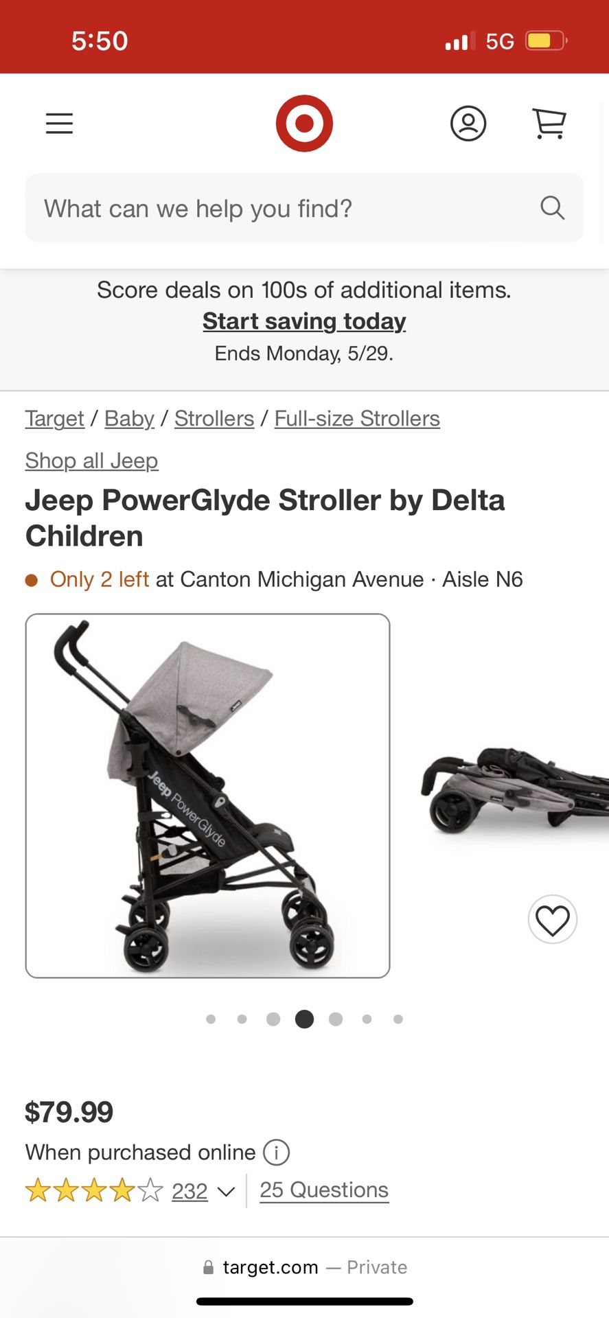 New Jeep PowerGlyde Stroller
