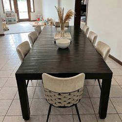 Large Wood Dining Room Table Black