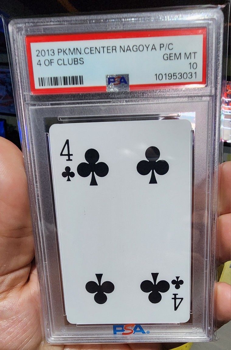 FS/NFT - PSA 10 - 2013 POKEMON CENTER NAGOYA PLAYING CARD 4 OF CLUBS POPULATION #1