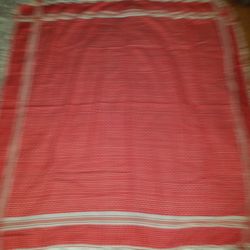 Beautiful vintage red and white card table tablecloth