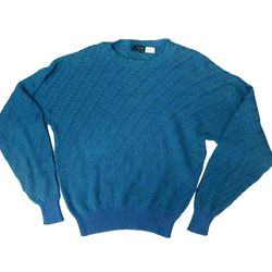 Men’s Vintage Colours “Coogi Style” Knit Sweater Geographic AOP Large Made In USA