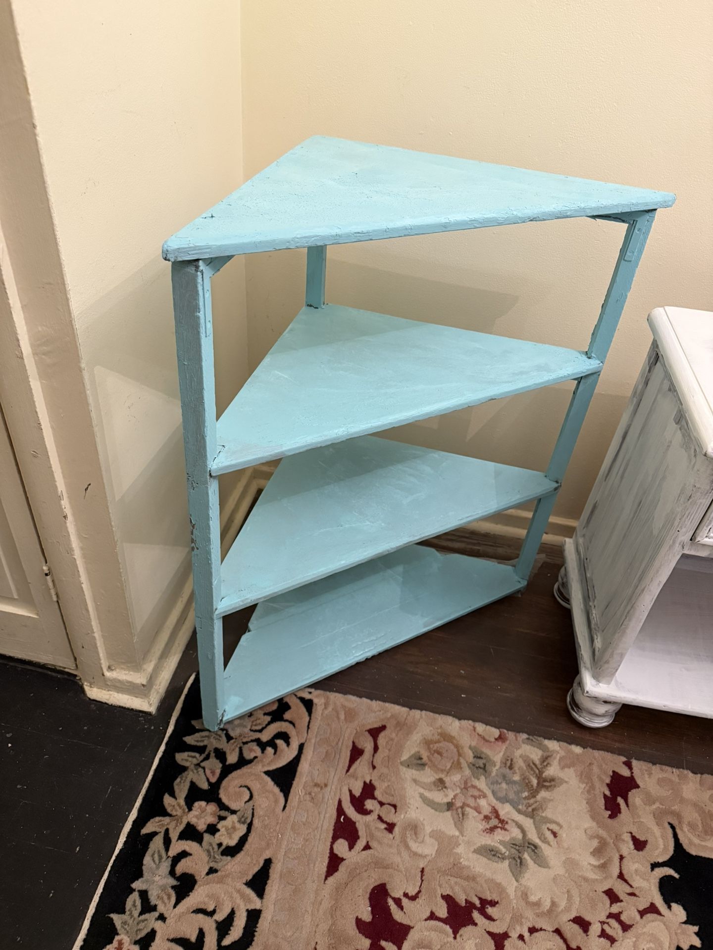 Rustic Wooden Corner Shelf 