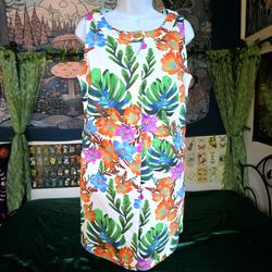 Colorful Vibrant Summer Spring Floral Button Up Dress Size 6
