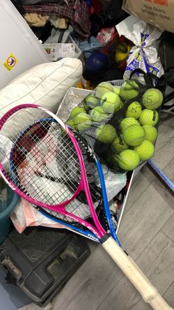 Tennis racks and balls
