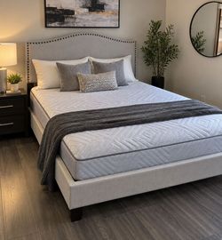 Free delivery! Brand new full size upholstered bedframe