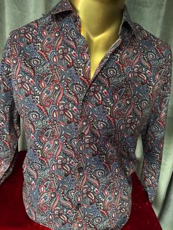 Paisley Print Long Sleeve Button-Up Shirt