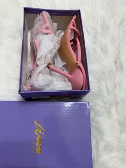Pink open toe heels size 10