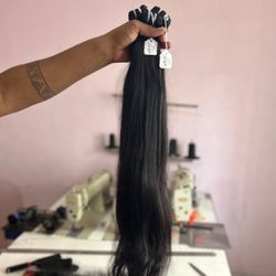 3 Bundles 30 Inch Jet Black Indian Hair