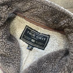 True Grit Women’s Beige/Brown 1/4 Zip Up Fleece Pullover Size Small
