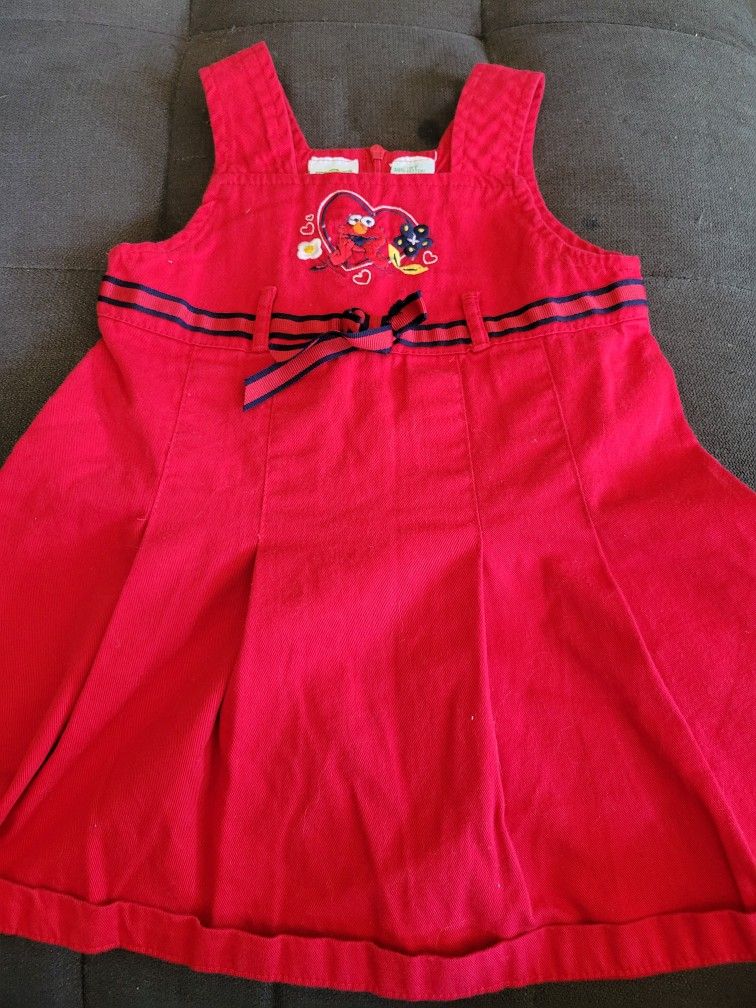Vintage Elmo Overall Dress Size 3t