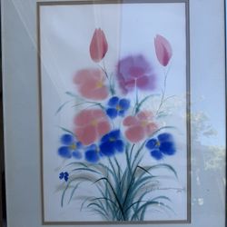 Original Signed Joan Swanson Watercolor – “Floral Water Color I” (1984)