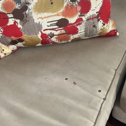Sofa De Gamuza Gris Sin Mesa