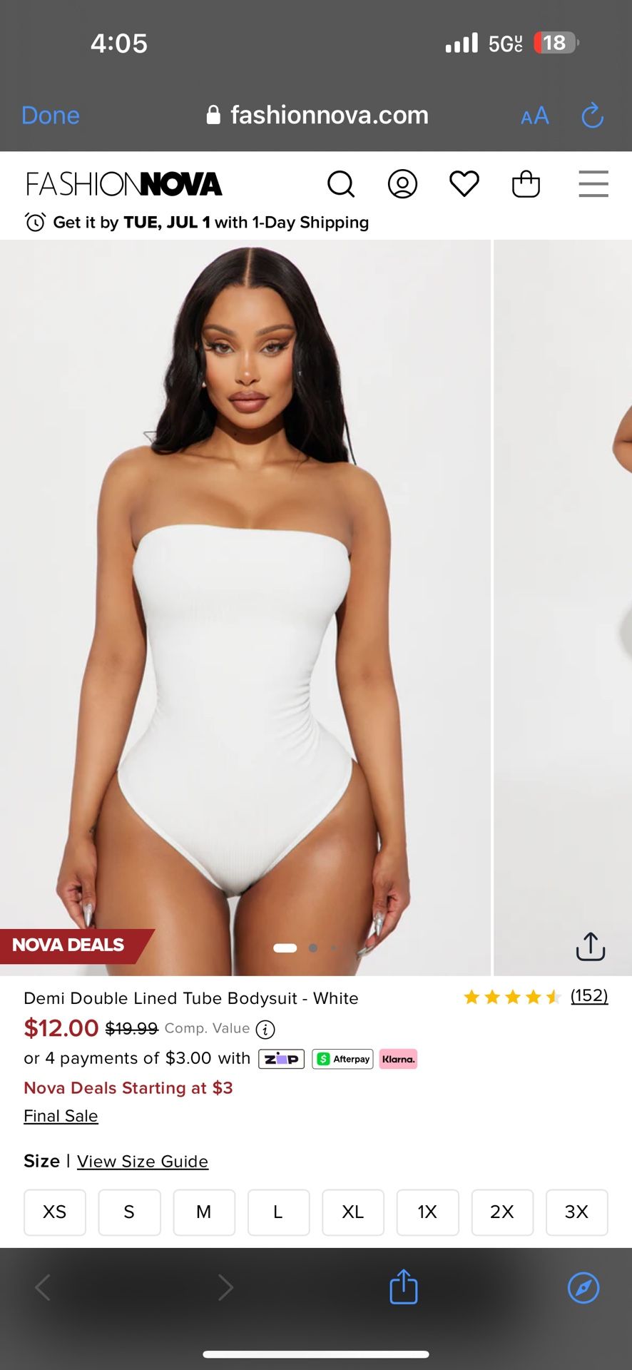 Fashion Nova XS Bodysuit
