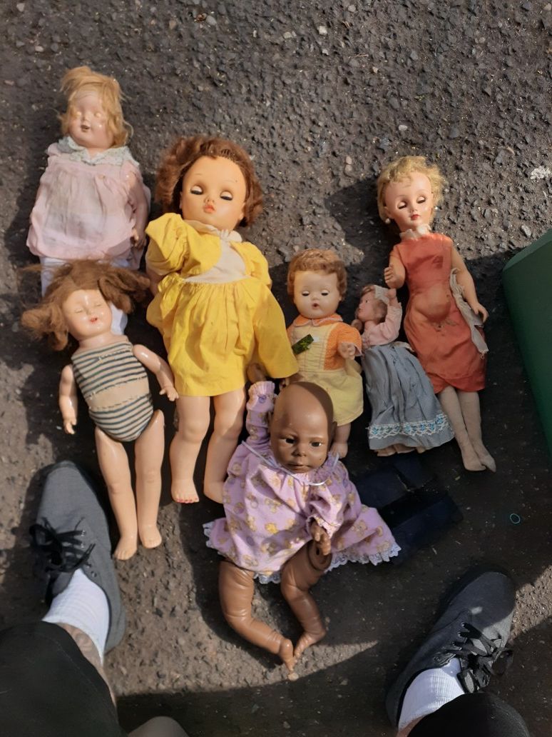Antique and vintage doll collection.