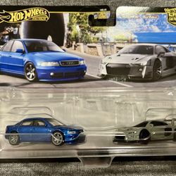 Hot Wheels Premium Car Culture 2 Pack Audi S4 Quattro & Audi R8 LMS 