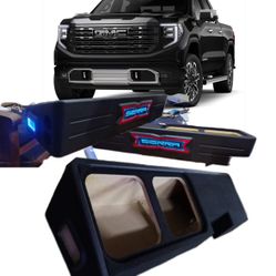 NEW GMC SIERRA 2019-2024 Custom Ported Box Rgb Lights And Kicker L7T 12” Subwoofers 