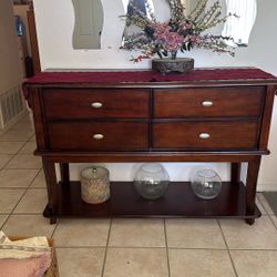Console Media Table With 4 Drawers