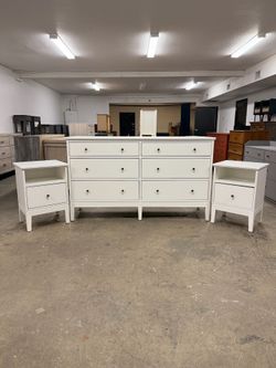 IKEA Idanas 6 Drawer Dresser & 2 Matching Nightstands