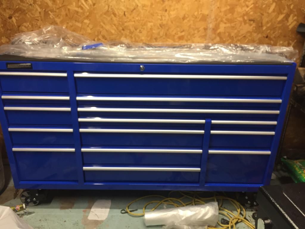Masterforce 72” x 24” Blue 15-Drawer Mobile Tool Cabinet