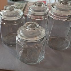 4 Glass Jars 