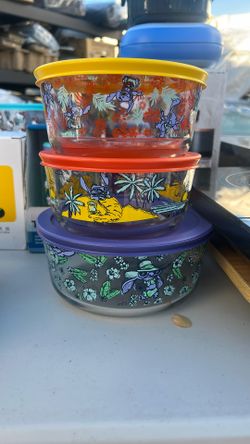 3 Disney Stitch Pyrex Storage