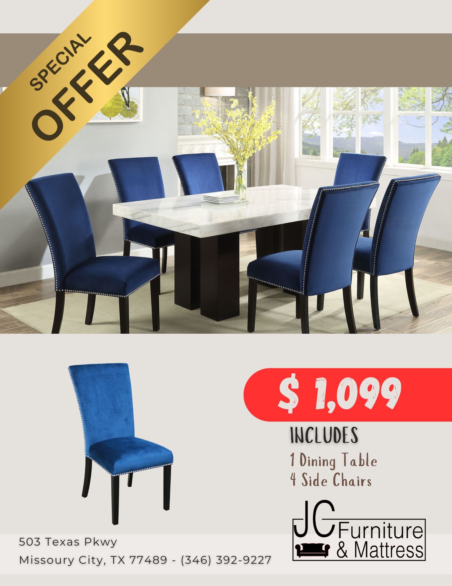 1 Dining Table 4 Side Chairs