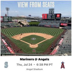 2 LA Angels Baseball tickets v Seattle Mariners Thursday July 24, 2025