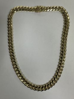 10K Cuban Link Chain 17.5 Inches 9.3 MM 