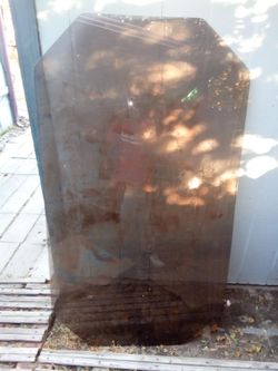 38 in by 69 in glass table top