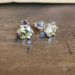 Lemon Yellow Moissanite Earrings