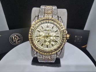Two-tone luxury Iced Out watch