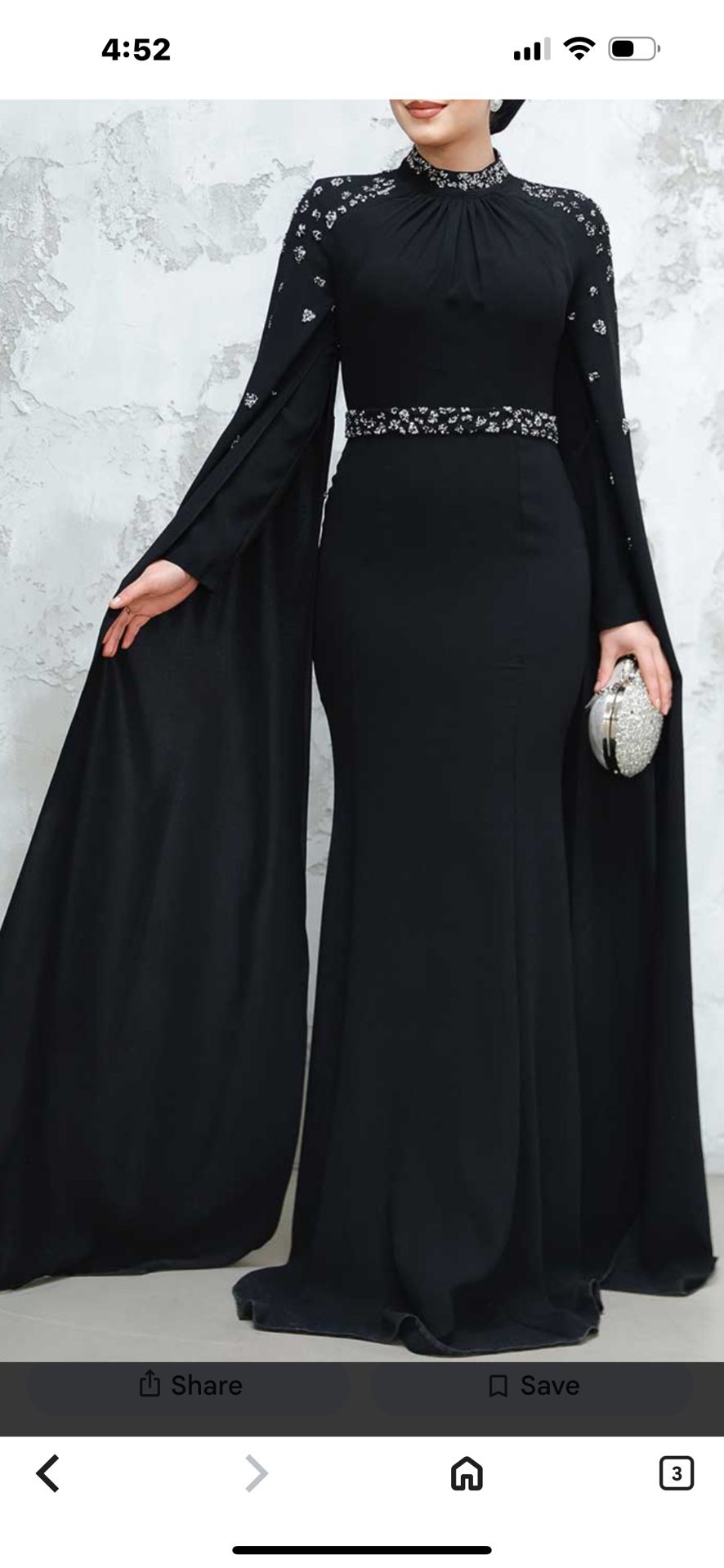 Black Modest Wedding Dress