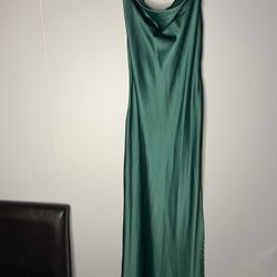Green Satin Dress 