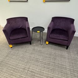 Elegant Purple Accent Chairs 