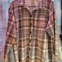 Cherokee S/M Button Up Long Sleeve Shirt
