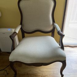 Ethan Allen Wooden Upholstered Arm Chairs