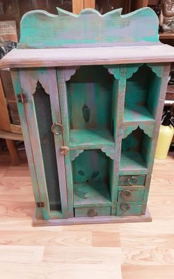 Solid Hanging or counter oak shelf- cabinet- Located in Shelton