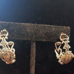 Vintage Sterling Hoop Earrings 
