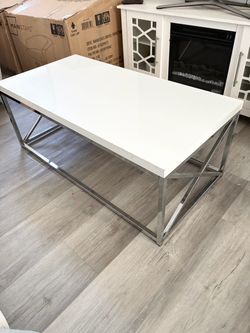 White Top Chrome Coffee Table