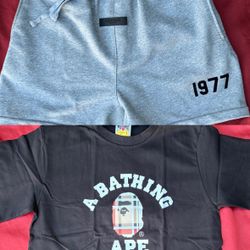 Bape Tee Size Small And Medium Essential Shorts For 80$