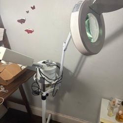 Facial steamer and magnifying lamp. 