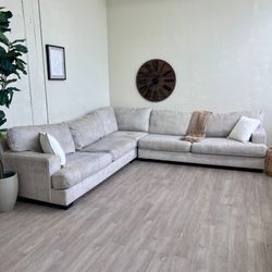 Fast Delivery Available — Ashley’s Furniture "Rawcliffe" Cream Deep-Seated Modern L Sectional Couch