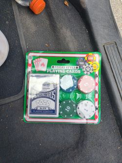 Vegas style playing cards and chips