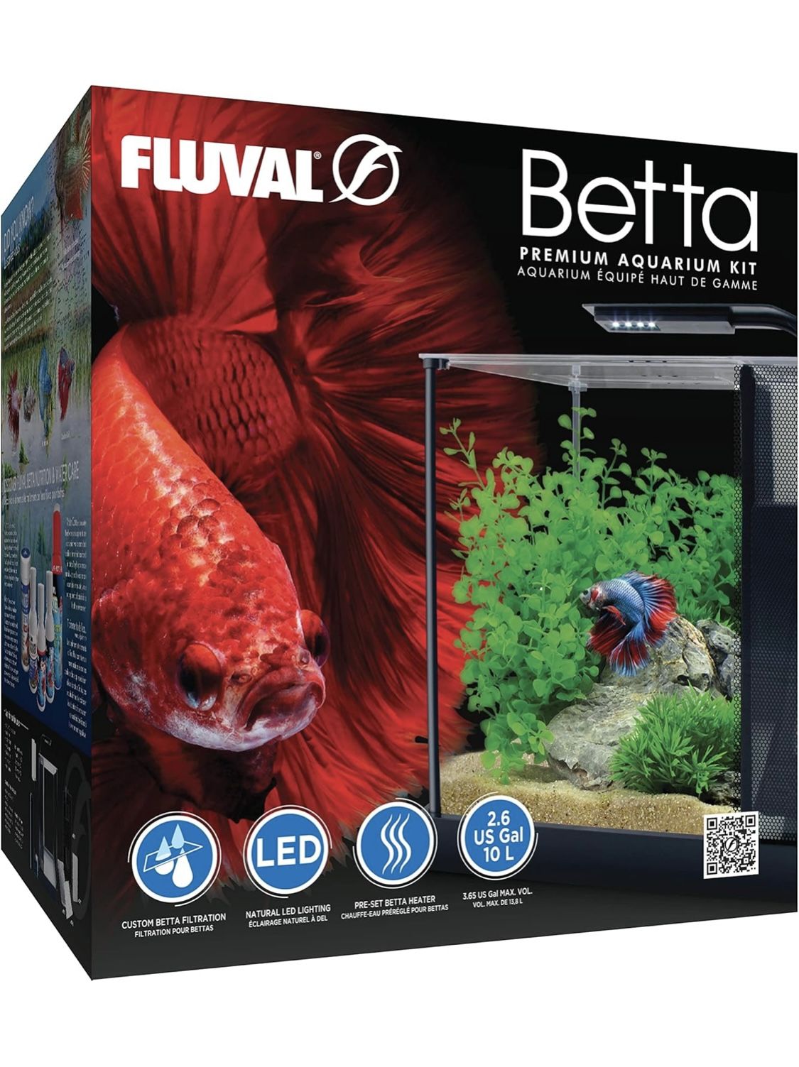 Fluval Betta 2.6 Gal Fish Tank *plenty of extra supplies Included*