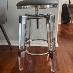 Acrylic & Chrome Adjustable Bar Stool 