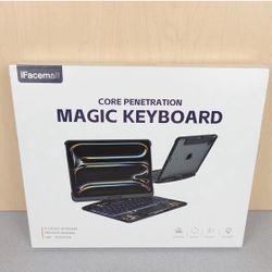 iFacemall Core Penetration Magic Keyboard Blue/Teal Ipad Pro 13" 2024 Rotating