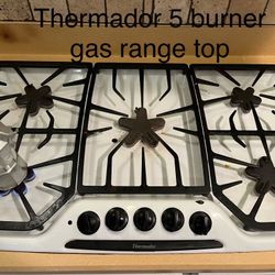 Thermador 5 Burner Gas Range Top Kitchen Appliance 